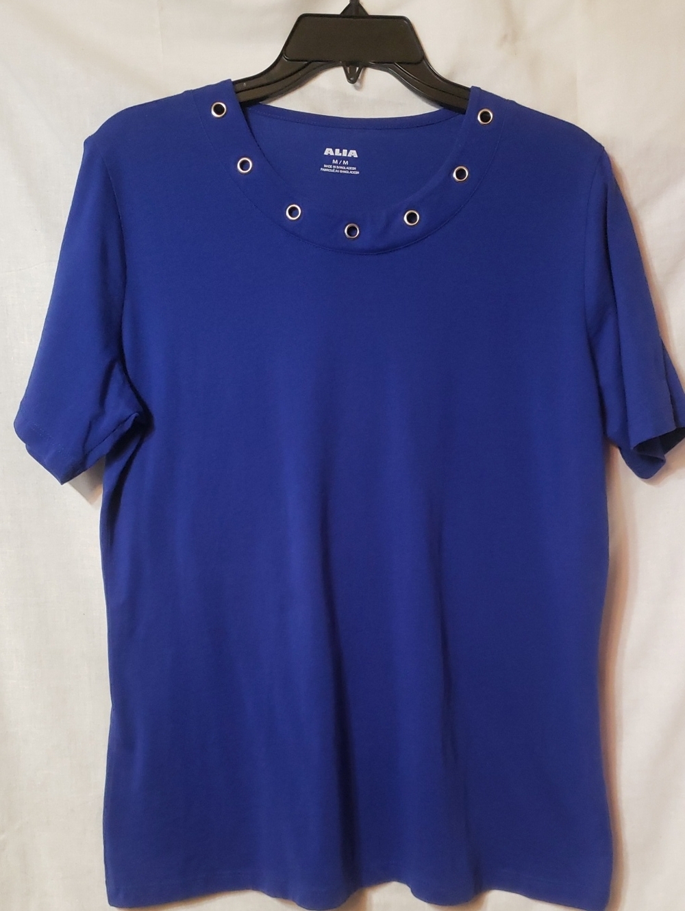 Alia Cobalt Blue Grommet Detail Tee